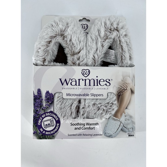 Warmies Shoes - Warmies Slippers Microwavable Lavender Scented Plush Heatable Faux Fur Brown